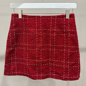 NWT! Forever 21 red/gold checkered skirt (small)